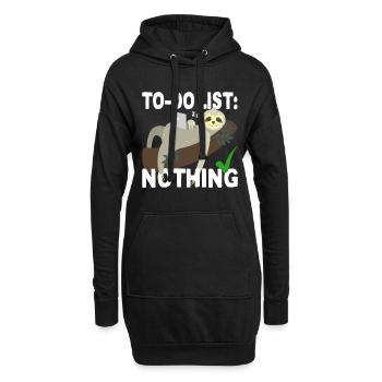 To-Do List Nothing Todo Liste Nichts Faultier Faul - Hoodie-Kleid - Schwarz - Vorne