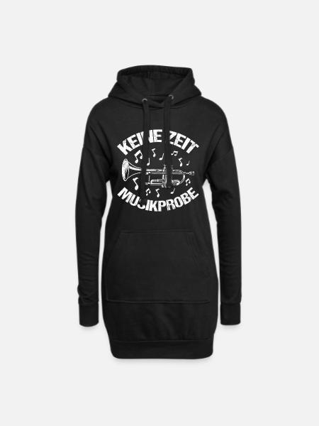 Keine Zeit Musikprobe - Hoodie-Kleid - Schwarz