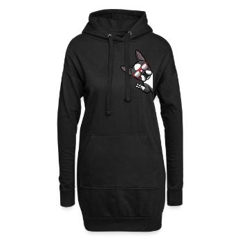 Boston Terrier Hund Von Seite Boston Bulldog - Hoodie-Kleid - Schwarz - Vorne