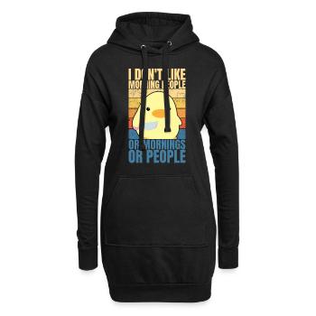 Duck With Knife Ente mit Messer Ich hasse Menschen - Hoodie-Kleid - Schwarz - Vorne