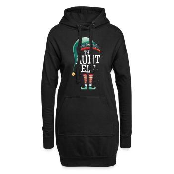 Die Tante Elfe Weihnachts Outfit Damen Frauen Aunt - Hoodie-Kleid - Schwarz - Vorne