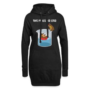 Deux moles par litre de chimie Cadeau - Sweat-shirt à capuche long Femme - noir - Devant