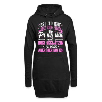 Bogenschützin Bogenschießen Geschenk Bogensport - Hoodie-Kleid - Schwarz - Vorne