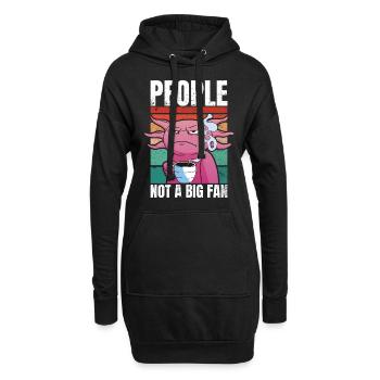 Axolotl avec café - Les gens ne sont pas un grand fan - Sweat-shirt à capuche long Femme - noir - Devant