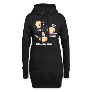 Schaf Unschaf Gestochen Schaf Wortspiel - Hoodie-Kleid - Schwarz - Vorne