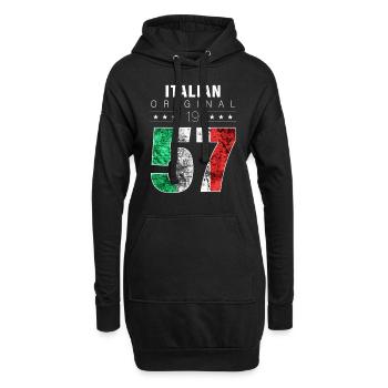 Italian Original 1957 65 birthday Italy flag - Hoodie Dress - black - Front
