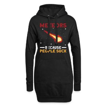 Météores parce que les gens sucent - Météoroïde - Sweat-shirt à capuche long Femme - noir - Devant
