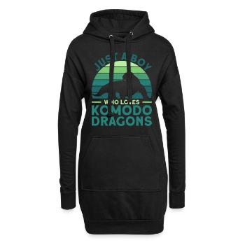 Juste un garçon qui aime les dragons de Komodo - Dragon de Komodo - Sweat-shirt à capuche long Femme - noir - Devant