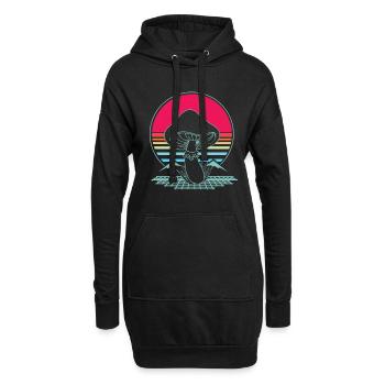 Mushroom Hunter Retro 80s Style Fungi - Sweat-shirt à capuche long Femme - noir - Devant