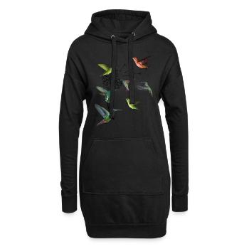 Kolibri Löwenzahn Hummel Kolibri Vogel Shirt - Hoodie-Kleid - Schwarz - Vorne