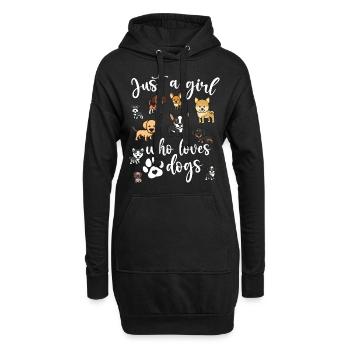 Just A Girl Who Loves dogs Rescue (Juste une - Sweat-shirt à capuche long Femme - noir - Devant