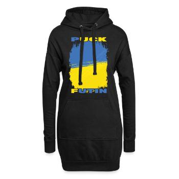 Puck Futin - Ukraine Ukrajina - Free Ukraine - Hoodie-Kleid - Schwarz - Vorne
