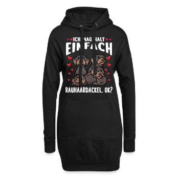 Rauhaardackel Dackel Hund - Hoodie-Kleid - Schwarz - Vorne