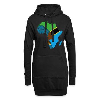 Tansania Tansanische Flagge Afrika Ethnic Souvenir - Hoodie-Kleid - Schwarz - Vorne