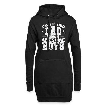 Papa Je suis un fier père de 2 garçons géniaux - Sweat-shirt à capuche long Femme - noir - Devant