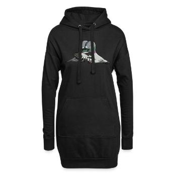 Câliner les pigeons - Sweat-shirt à capuche long Femme - noir - Devant