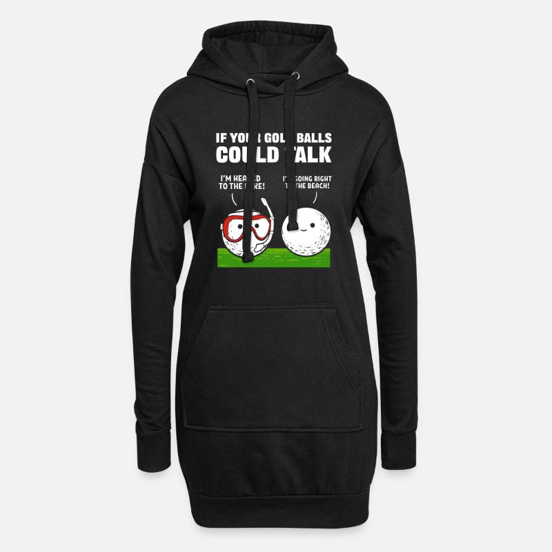 If Your Golf Balls Could Talk Golfer Golfing - Hoodie-Kleid - Schwarz