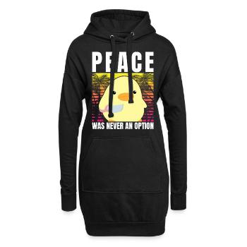 Ente mit Messer - Peace was never an option - Meme - Hoodie-Kleid - Schwarz - Vorne