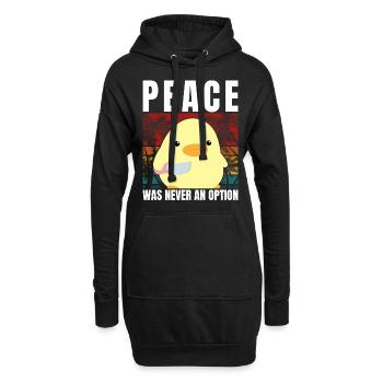 Ente mit Messer - Peace was never an option - Meme - Hoodie-Kleid - Schwarz - Vorne
