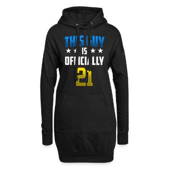 Ce gars est officiellement 21 fête d’anniversaire - Sweat-shirt à capuche long Femme - noir - Devant