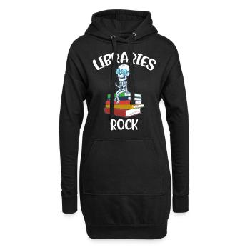 Libraries Rock Bibliothekarin Geschenk - Hoodie-Kleid - Schwarz - Vorne