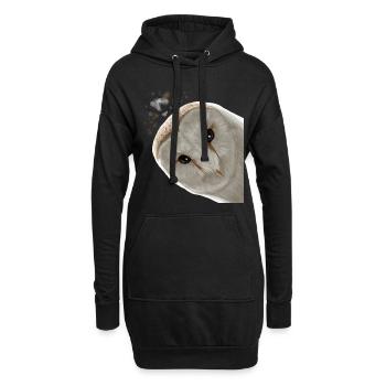 Vogel Eule - Hoodie-Kleid - Schwarz - Vorne