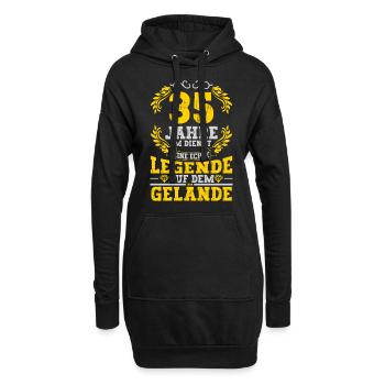 35e anniversaire du service de l’entreprise - Sweat-shirt à capuche long Femme - noir - Devant