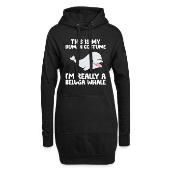 C’est mon costume humain je suis vraiment - Sweat-shirt à capuche long Femme - noir - Devant