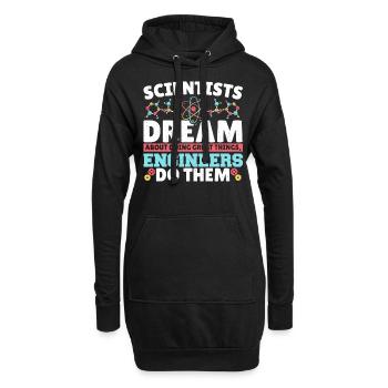 Les scientifiques rêvent de faire de grandes choses - Sweat-shirt à capuche long Femme - noir - Devant