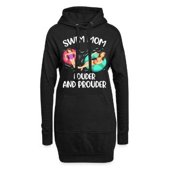Swim Mom Louder Prouder Schwimmen Geschenk - Hoodie-Kleid - Schwarz - Vorne