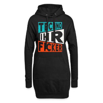 TECHNO IHR FICKER SPRUCH RAVE RAVER - Hoodie-Kleid - Schwarz - Vorne