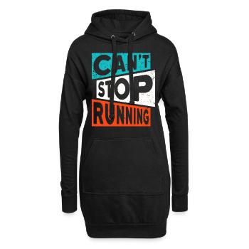COURIR COURIR Jogging NE PEUT PAS ARRÊTER DE COURIR - Sweat-shirt à capuche long Femme - noir - Devant