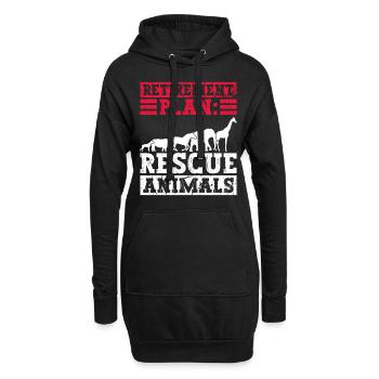 Ruhestandsplan: Tiere retten - Tierrechtsaktivist - Hoodie-Kleid - Schwarz - Vorne