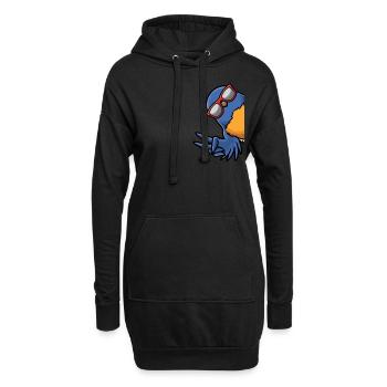 Hut Singer Bird avec lunettes de soleil - Sweat-shirt à capuche long Femme - noir - Devant