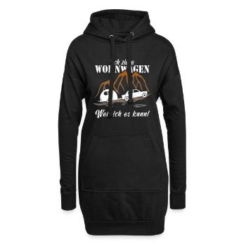 Ich ziehe Wohnwagen weil ich es kann - Camping - Hoodie-Kleid - Schwarz - Vorne