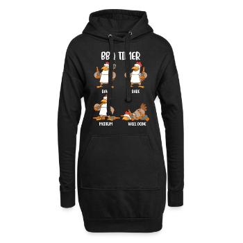 BBQ Timer BBQ Cadeau - Sweat-shirt à capuche long Femme - noir - Devant
