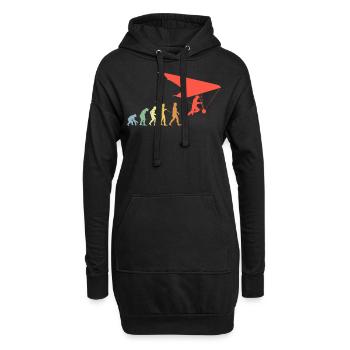 Paragliding Evolution Retro Paraglider Gift - Hoodie Dress - black - Front