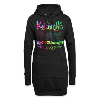 Erzieherin Kindergarten Kindergärtnerin - Hoodie-Kleid - Schwarz - Vorne