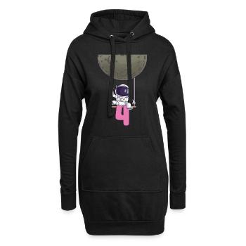 4. Geburtstag Astronaut 4 Jahre Space Galaxy - Hoodie-Kleid - Schwarz - Vorne