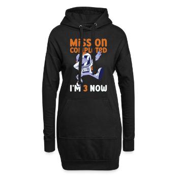 3ème anniversaire astronaute 3 ans - Sweat-shirt à capuche long Femme - noir - Devant