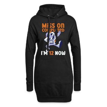 Mission abgeschlossen - Ich bin jetzt 12 - 12. - Hoodie-Kleid - Schwarz - Vorne