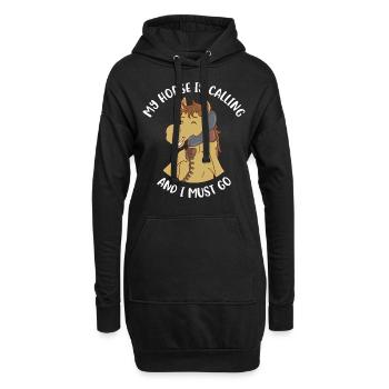 My Horse Is Calling And I Must Go Pferd Geschenk - Hoodie-Kleid - Schwarz - Vorne