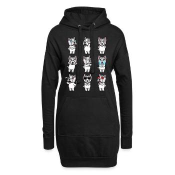 West Highland White Terrier Chien Westie - Sweat-shirt à capuche long Femme - noir - Devant
