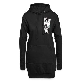 West Highland White Terrier Chien Westie - Sweat-shirt à capuche long Femme - noir - Devant