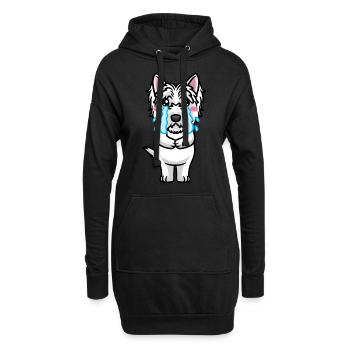 West Highland White Terrier Chien Westie - Sweat-shirt à capuche long Femme - noir - Devant