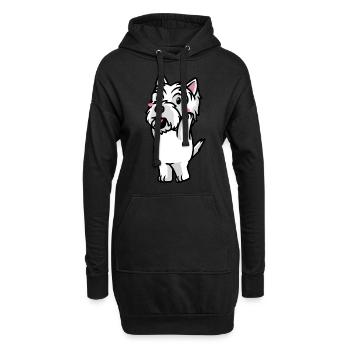 West Highland White Terrier Chien Westie - Sweat-shirt à capuche long Femme - noir - Devant
