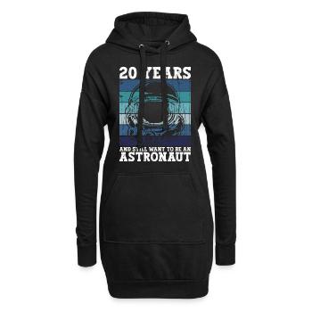 20e anniversaire Astronaute 20 ans d’espace - Sweat-shirt à capuche long Femme - noir - Devant