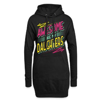 Parents Mère Père de filles Filles - Sweat-shirt à capuche long Femme - noir - Devant