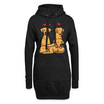 Rhodesian Ridgeback Hund - Hoodie-Kleid - Schwarz - Vorne