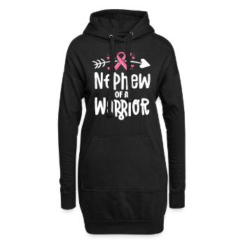 Newphew Of A Warrior Family Chemises contre le cancer du sein - Sweat-shirt à capuche long Femme - noir - Devant